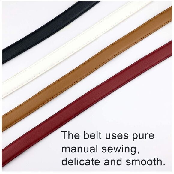 NWT White & Tan Leather Belt Bundle of 2 main image 4